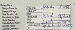 Notebook Akku Fälschung - Update 2025