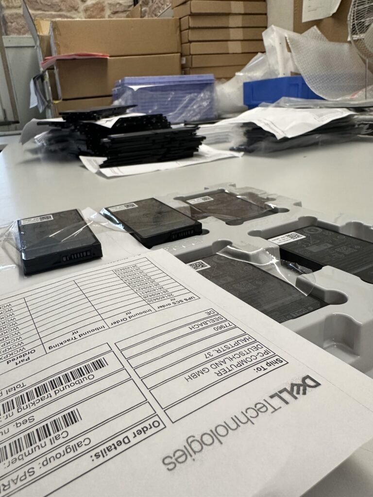 Dell Akkus Sortierung im Wareneingang