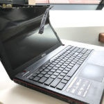 Die Displayeinheit des zum Notebook Displaytausch angemeldeten MSI Notebooks ist komplett verbogen.