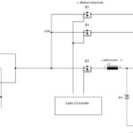 Vereinfachtes Blockschaltbild der Power Charger Unit. Hier lässt sich erkennen, dass bei einem Kurzschluss zwischen VBAT und VNETZ mindestens einer der MOSFETS im Netzteil- oder im Akkubereich der Schaltung defekt sein muss.