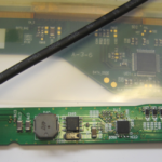 Treiberplatine für die LED Anzeige mit Stuerkabel, welches später umkonfektioniert wird.