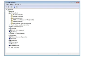 Nach der Installation von Win 7 zeigt der Gerätemanager das fehlen der notwendigen Treiber an.