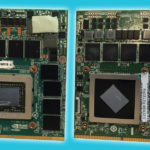 Links die defekte nVidia Grafikkarte, rechts die alternative ATI Grafikkarte.