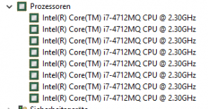 Ein Blick in den Gerätemanager unter dem Eintrag "Prozessoren" verrät: In diesem Notebook-Modell ist eine i7-CPU der 4. Generation verbaut.