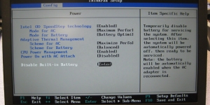 Der interne Akku des Lenovo ThinkPad X260 lässt sich per BIOS Einstellung zeitweilig deaktivieren.